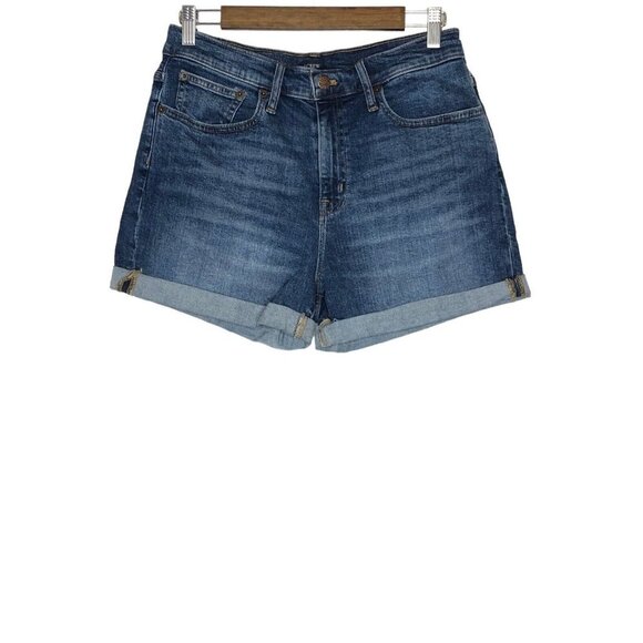 J.Crew Factory Rolled‎ Up Cuffed High Rise Denim Jean Shorts Size 28 - Picture 1 of 7